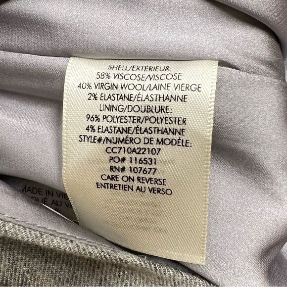 Alice + Olivia Marian Wool Cropped Lined Dress Pants in Light Heather Grey 6 - Picture 5 of 8